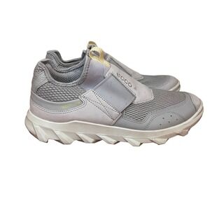 Ecco Yak Leather Sneaker Shoes Gray Casual Comfort Trainer Athleisure EU 39 US 8